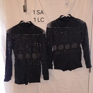 Black Sequin Dance Costume Set